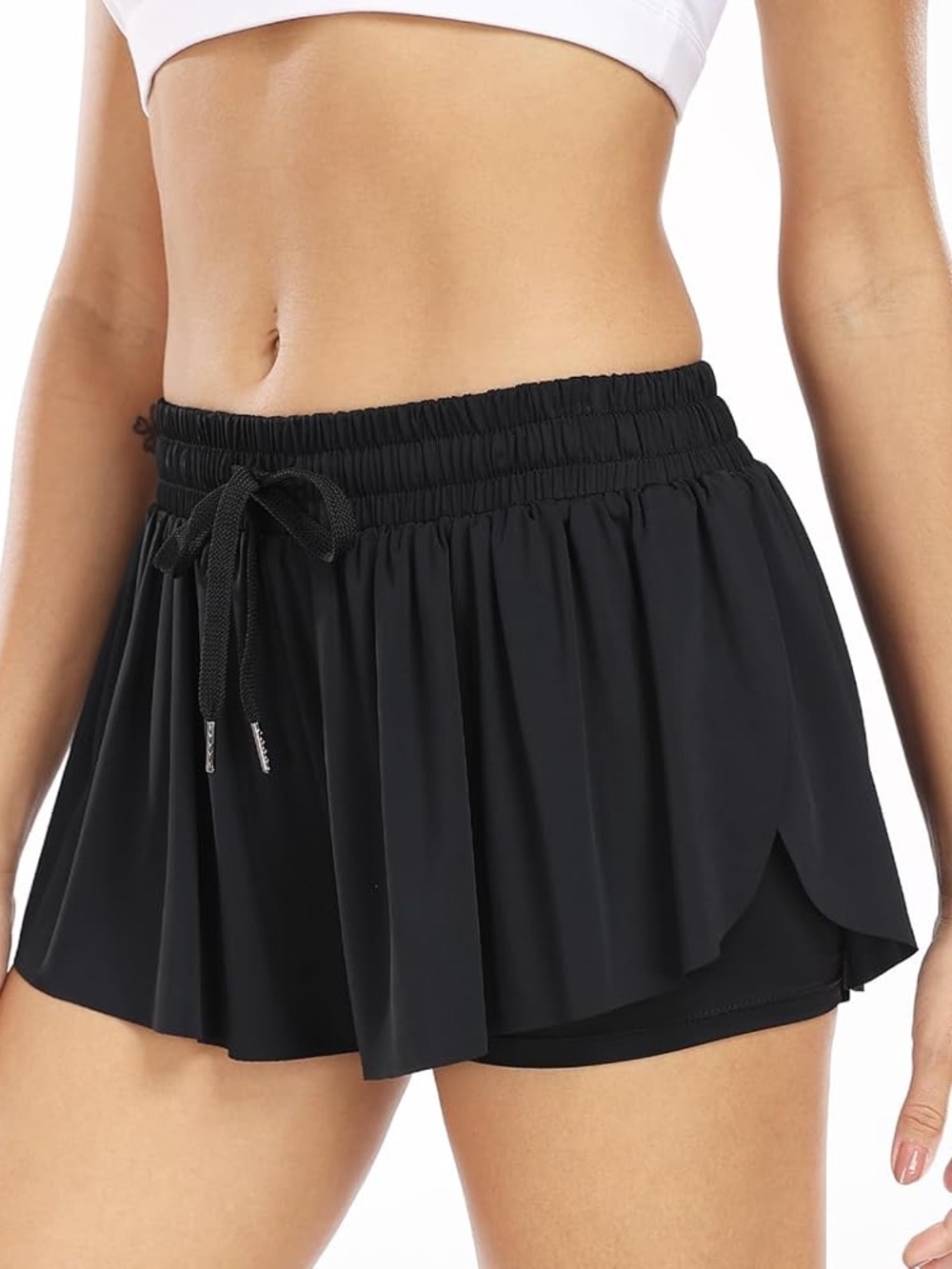 Black Women's Athletic Skort Shorts - Brand
